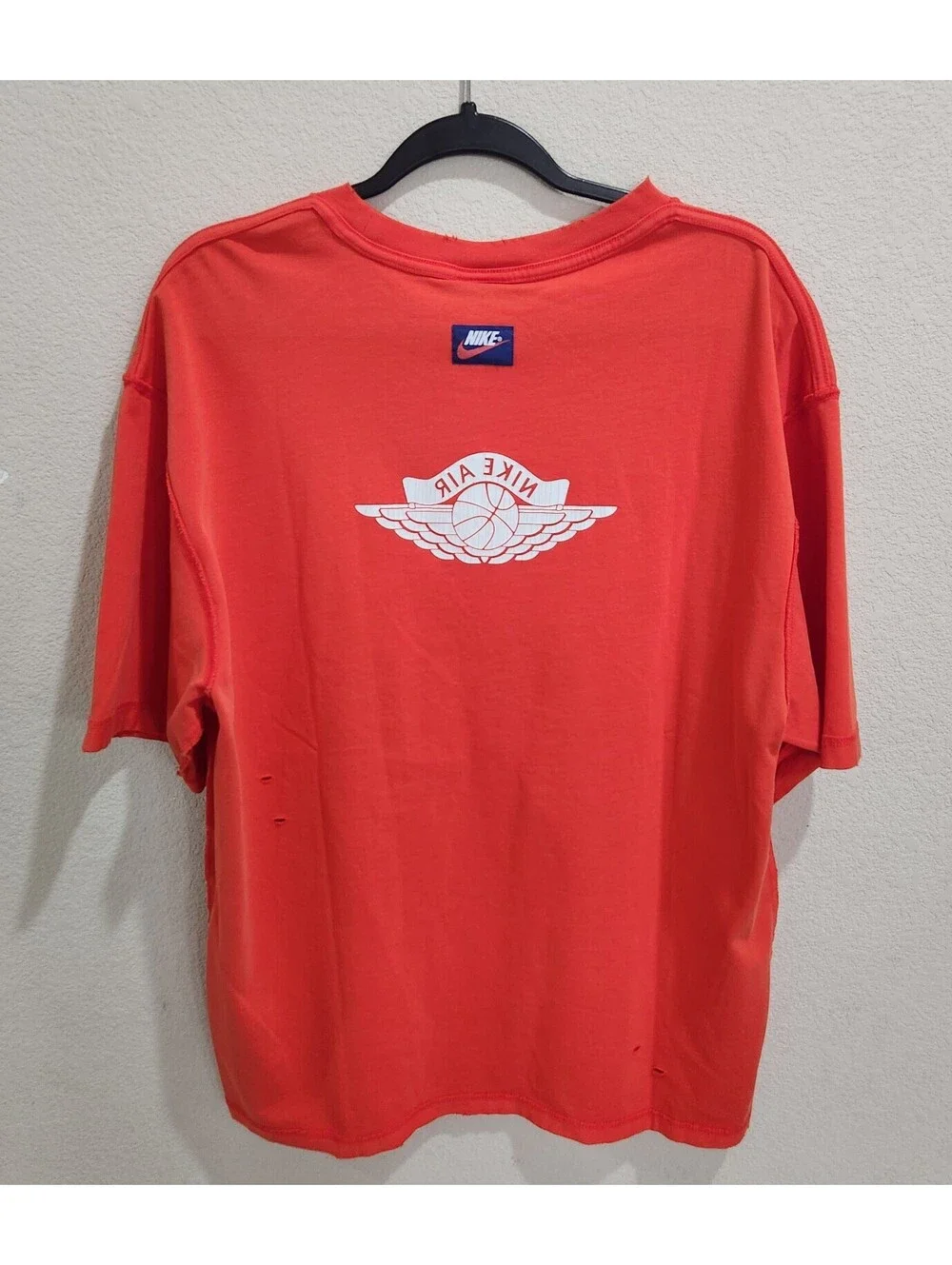 NEW Nike Air Jordan Rare Air Distressed S/s Shirt Mens Medium Sail Chile Cotton